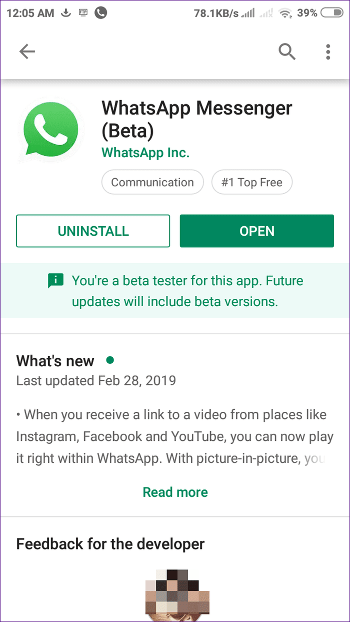Whatsapp Uninstall 12