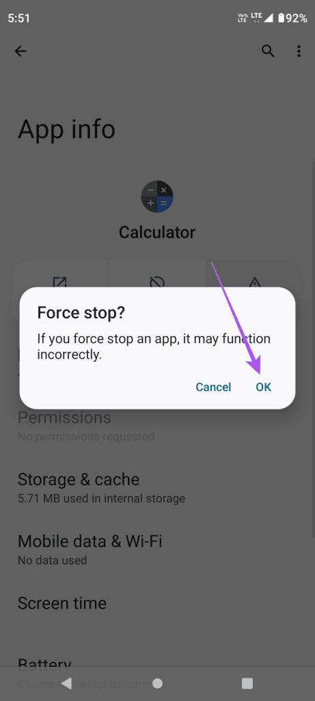 confirma la aplicación de calculadora de paro forzado para Android